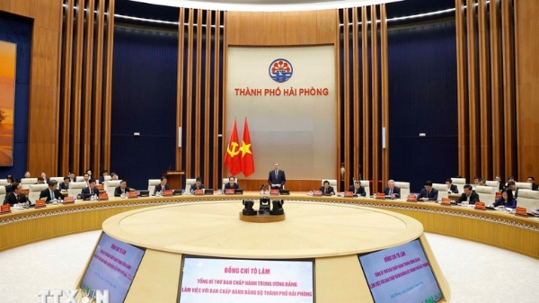 Tổng Bí thư Tô Lâm: Định vị Hải Phòng là cực tăng trưởng biển, trung tâm công nghiệp và logistics hiện đại
