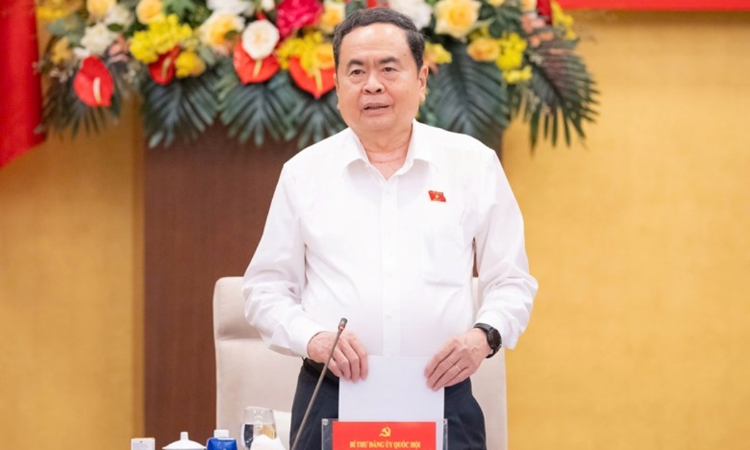 Bí thư Đảng ủy Quốc hội, Chủ tịch Quốc hội Trần Thanh Mẫn chủ trì Hội nghị lần thứ tư Ban Chấp hành Đảng bộ Quốc hội. Ảnh: Quốc hội.