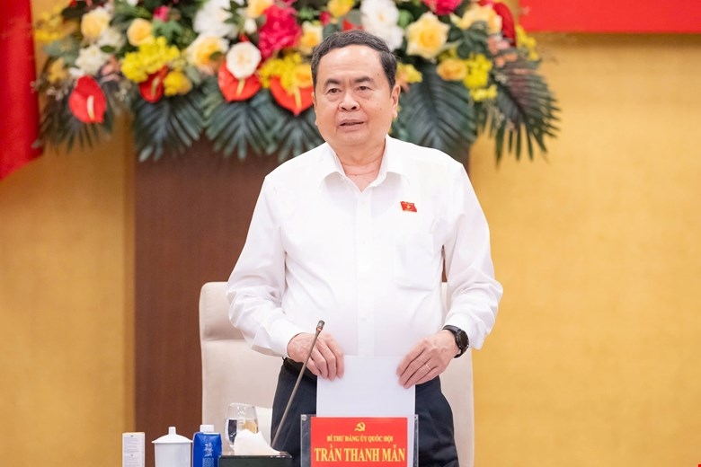 Bí thư Đảng ủy Quốc hội, Chủ tịch Quốc hội Trần Thanh Mẫn chủ trì Hội nghị lần thứ tư Ban Chấp hành Đảng bộ Quốc hội. Ảnh: Quốc hội.