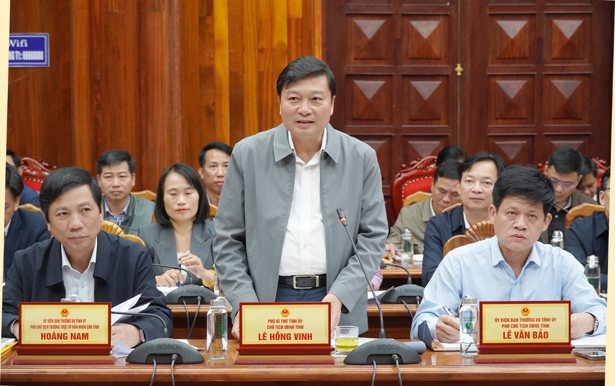 Ông Lê Hồng Vinh, Chủ tịch UBND tỉnh Quảng Trị phát biểu tại buổi làm việc