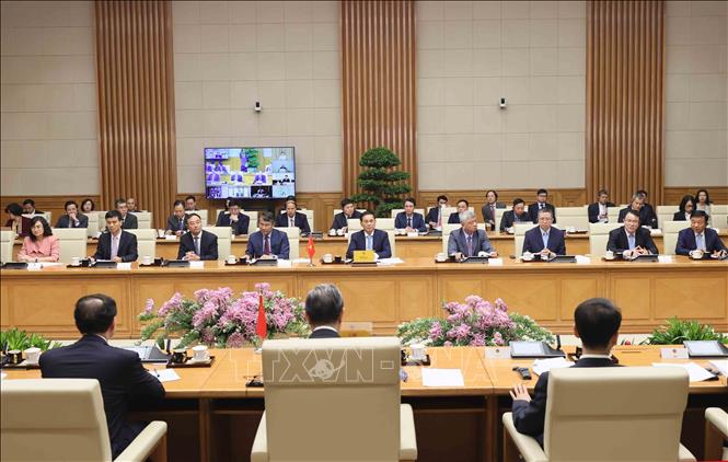 Phó Thủ tướng Bùi Thanh Sơn và đoàn đại biểu Việt Nam tại phiên họp Ảnh:  TTXVN