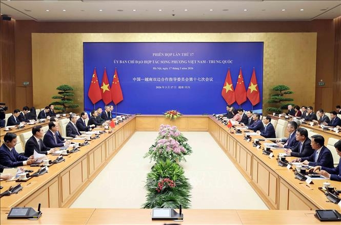 Phiên họp lần thứ 17 Ủy ban Chỉ đạo hợp tác song phương Việt Nam - Trung Quốc. Ảnh: TTXVN