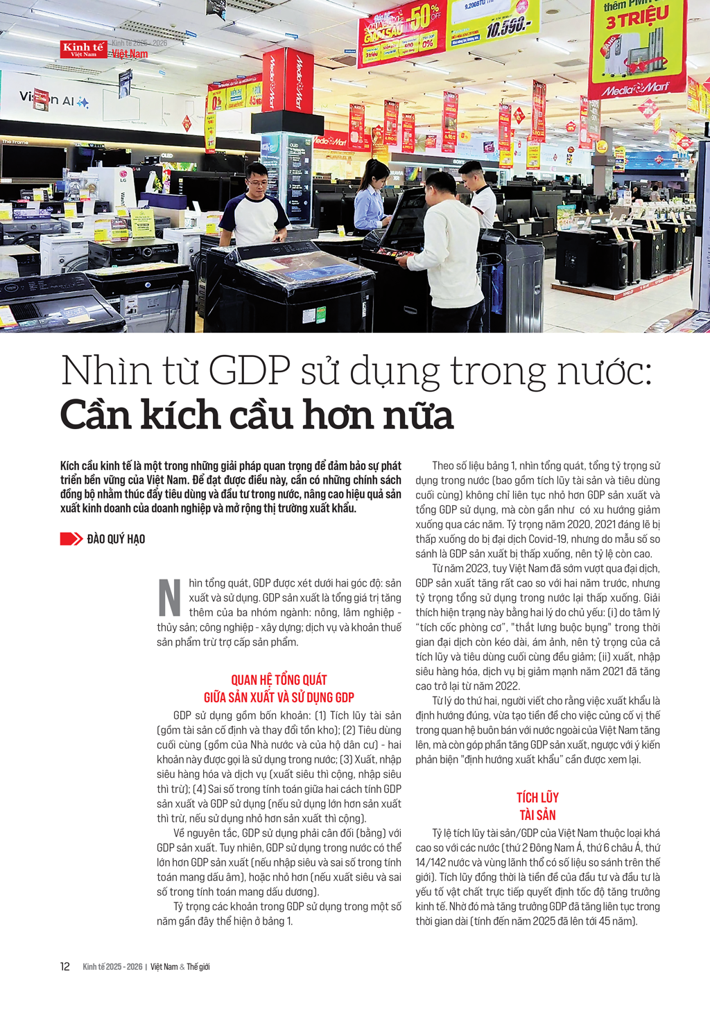 Nhìn từ GDP sử dụng trong nước: Cần kích cầu hơn nữa  - Ảnh 1