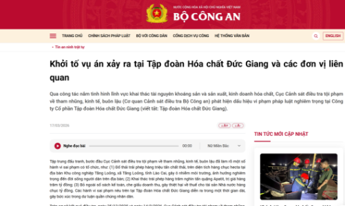 Khởi tố vụ án xảy ra tại Tập đoàn Hóa chất Đức Giang