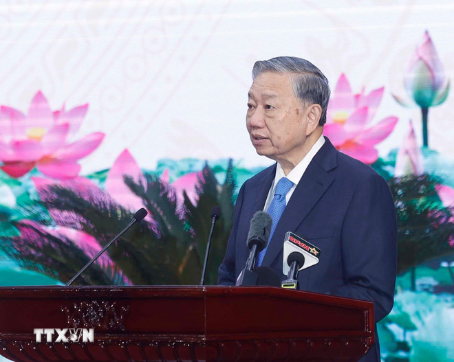Tổng Bí thư Tô Lâm phát biểu chỉ đạo. Ảnh: TTXVN