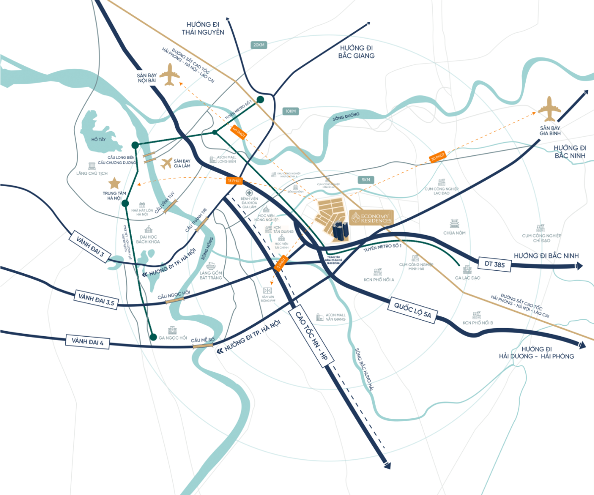 Economy Residences là “đầu mút” kết nối đa tầng và vận hội từ hạ tầng nghìn tỷ.