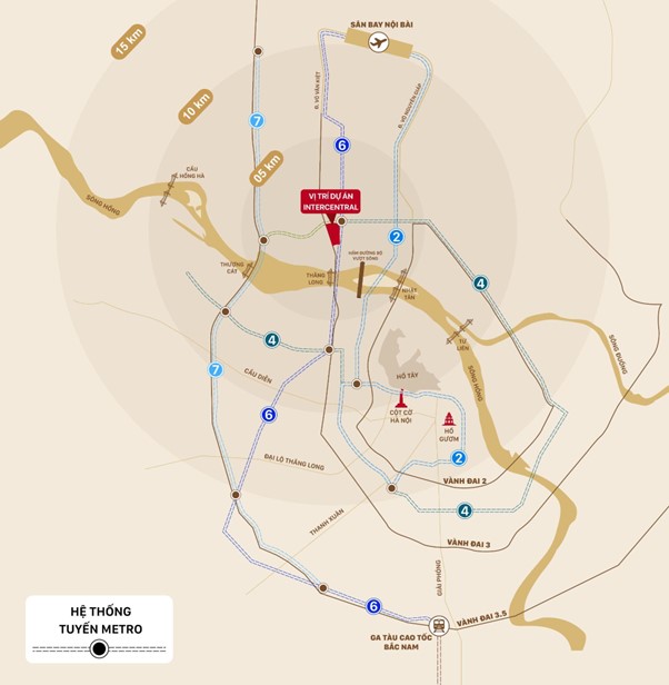 Vị trí dự án The InterCentral nằm tại giao lộ Võ Văn Kiệt - Hoàng Sa, thuận lợi cho kết nối giao thông theo mô hình T.O.D