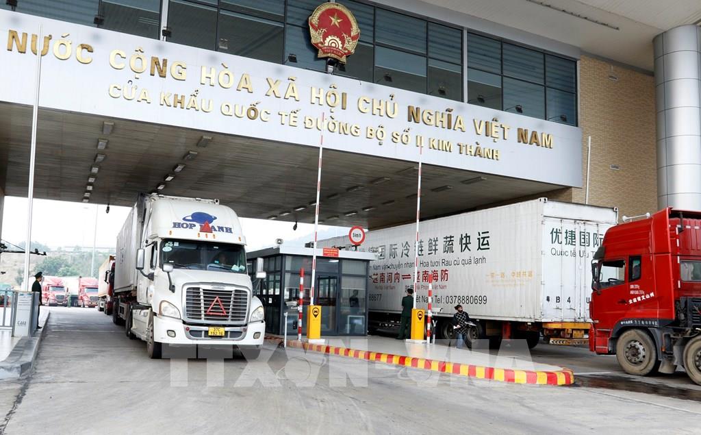 Cửa khẩu quốc tế đường bộ số II Kim Thành, Lào Cai. Ảnh: Quốc Khánh/TTXVN