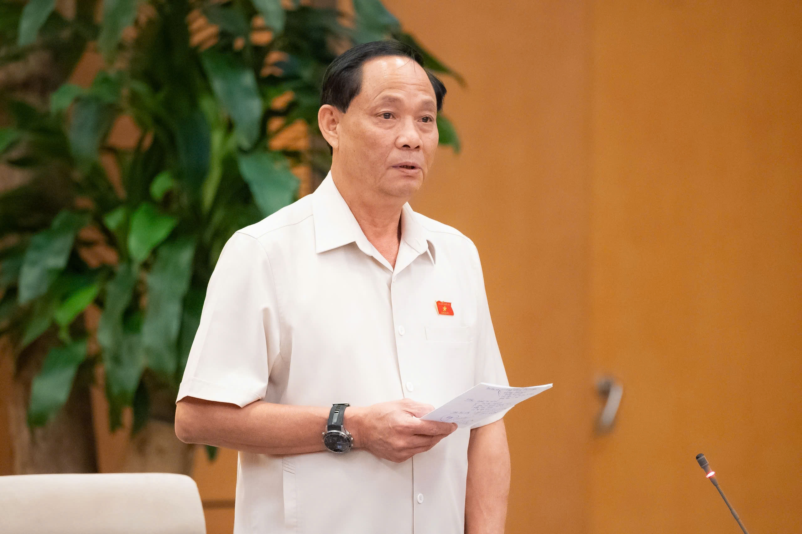 Phó Chủ tịch Quốc hội, Thượng tướng Trần Quang Phương phát biểu tại Phiên họp. Ảnh: Quốc hội.