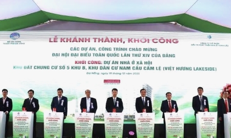 Nghi thức khởi công Dự án nhà ở xã hội Nam cầu Cẩm Lệ vào ngày 19/12/2025.