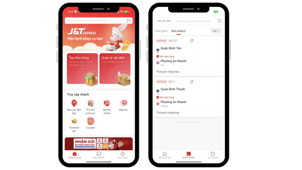 Trải nghiệm tạo đơn trên ứng dụng J&T Express chỉ với vài bước thao tác đơn giản.