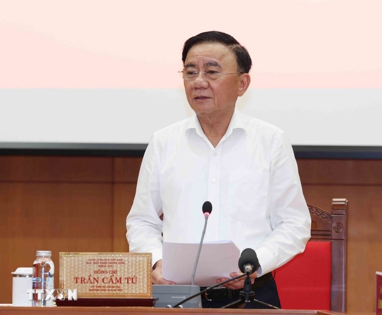 Ủy viên Bộ Chính trị, Thường trực Ban Bí thư Trần Cẩm Tú, Trưởng Ban Chỉ đạo Trung ương về phát triển văn hóa Việt Nam, chủ trì Phiên họp thứ nhất của Ban Chỉ đạo. Ảnh: TTXVN