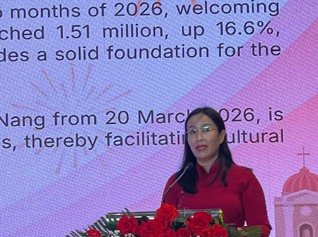 Phó chủ tịch UBND TP. Đà Nẵng NguyeenxThij Anh Thi, phát biểu tại sự kiện. Ảnh Ngô Anh Văn