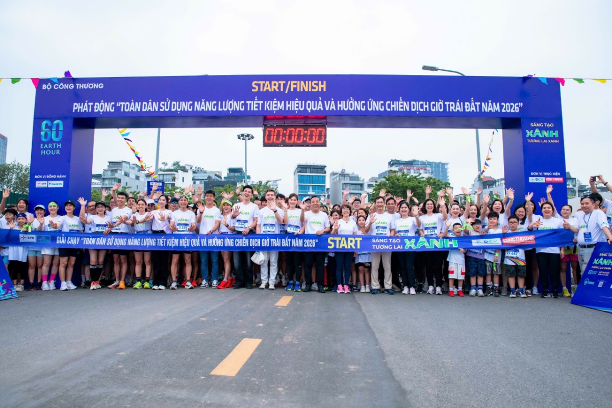 Hơn 2.000 người tham gia Giải chạy hưởng ứng Chiến dịch Giờ Trái đất năm 2026.