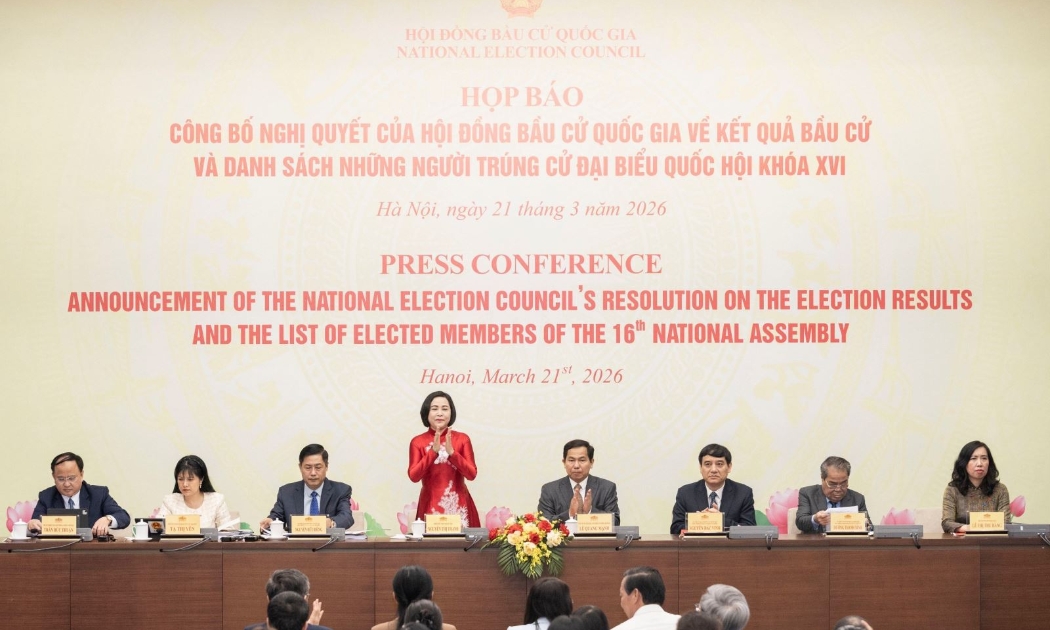 Bà Nguyễn Thị Thanh, Phó Chủ tịch Quốc hội, chủ trì cuộc họp báo. Ảnh: TTXVN.