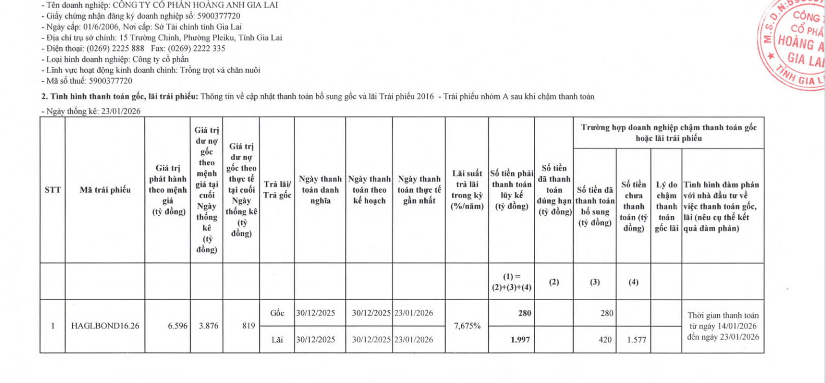 HAG điều chỉnh ngày đáo hạn trái phiếu nhóm A xuống 26/3/2026 - Ảnh 1