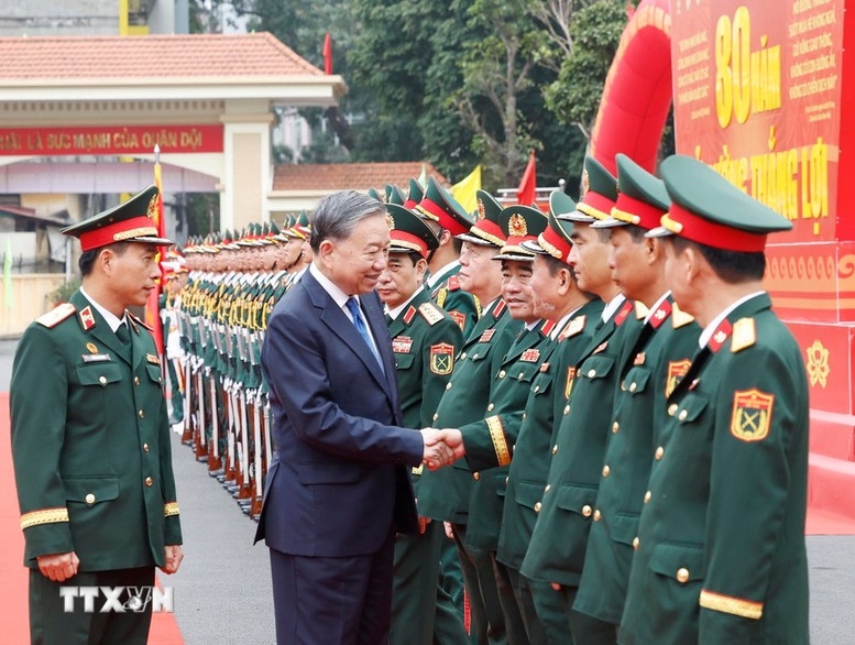 Tổng Bí thư Tô Lâm dự Lễ kỷ niệm 80 năm Ngày thành lập Binh chủng Công binh - Ảnh: TTXVN