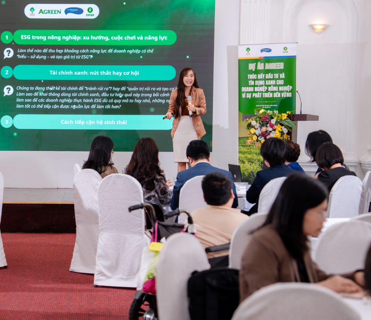 Bà Nguyễn Phương Linh: Vấn đề không chỉ là doanh nghiệp cần thay đổi thế nào, mà là chúng ta cần thiết kế lại hệ thống chính sách, tài chính và hỗ trợ ra sao để ESG thực sự trở thành động lực cho chuyển đổi bền vững.