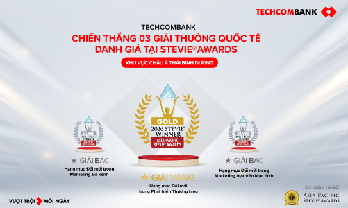 Techcombank chinh phục hội đồng giám khảo quốc tế Stevie Awards 3 năm liên tiếp