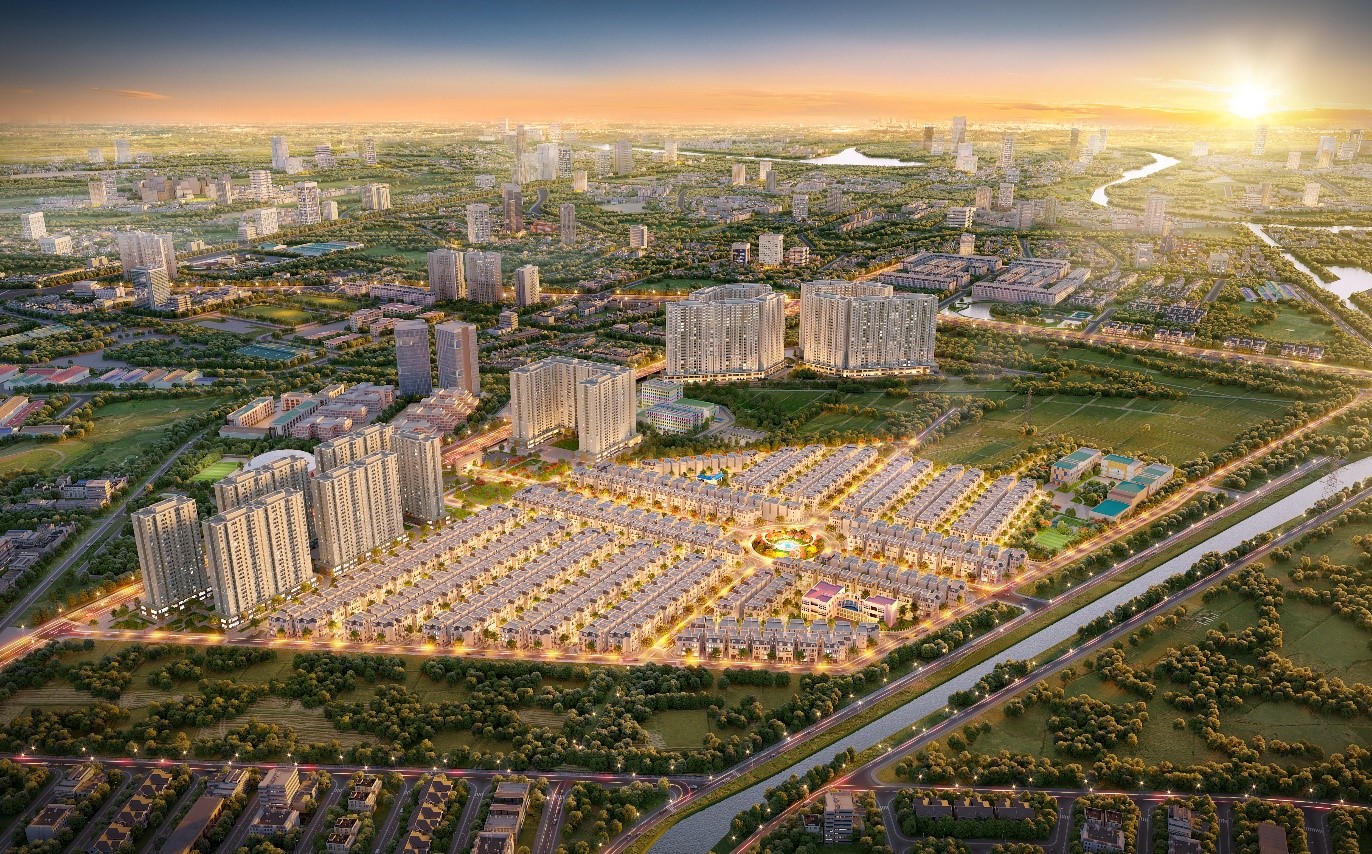 Toàn cảnh dự án Solasta Mansion thuộc Khu đô thị mới Dương Nội.