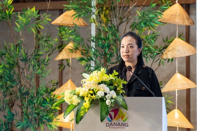 Phó Giám đốc Sở VHTT&DL Đà Nẵng Nguyễn Thị Hoài An, phát biểu tại họp báo. Ảnh Ngô Anh Văn