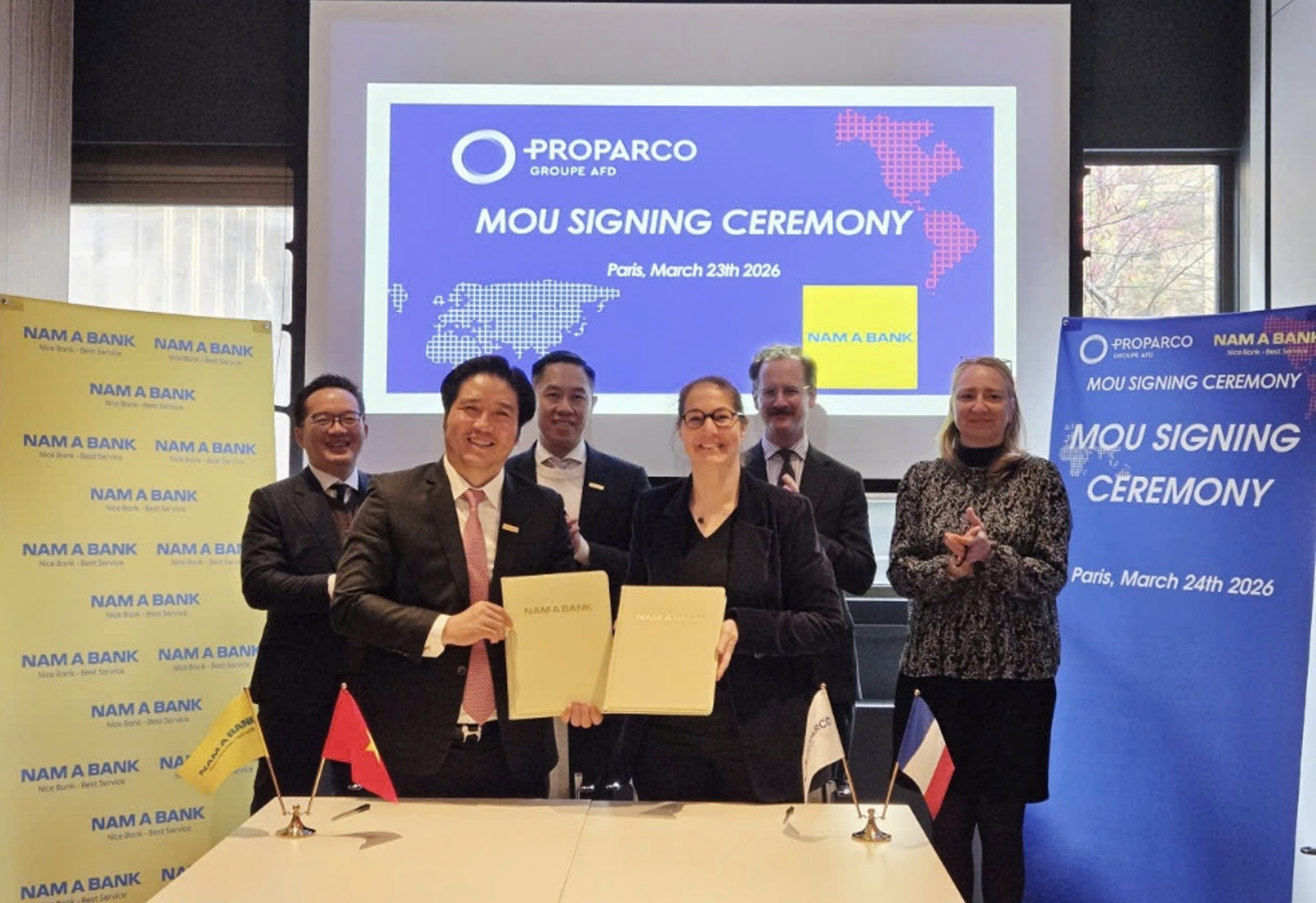 Mr. Tran Khai Hoan,&nbsp;Member of the Board of Directors and Acting CEO of Nam A Bank,&nbsp;and Proparco’s Senior Representative signed the Memorandum of Understanding