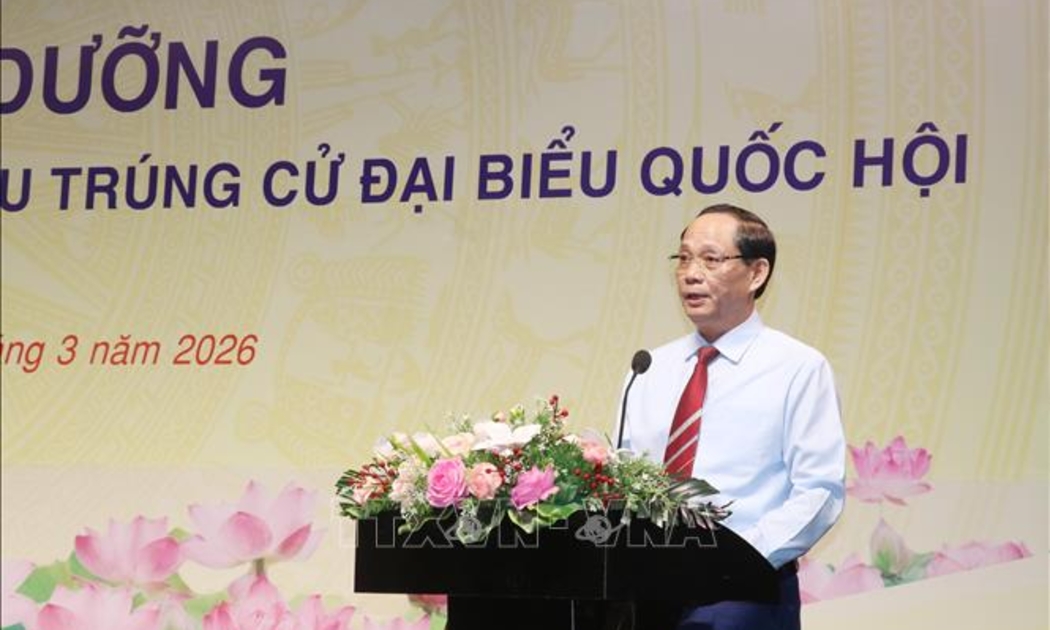 Phó Chủ tịch Quốc hội Trần Quang Phương phát biểu chỉ đạo tại hội nghị. Ảnh: TTXVN.