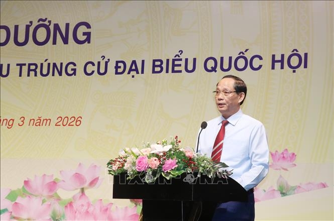 Phó Chủ tịch Quốc hội Trần Quang Phương phát biểu chỉ đạo tại hội nghị. Ảnh: TTXVN.