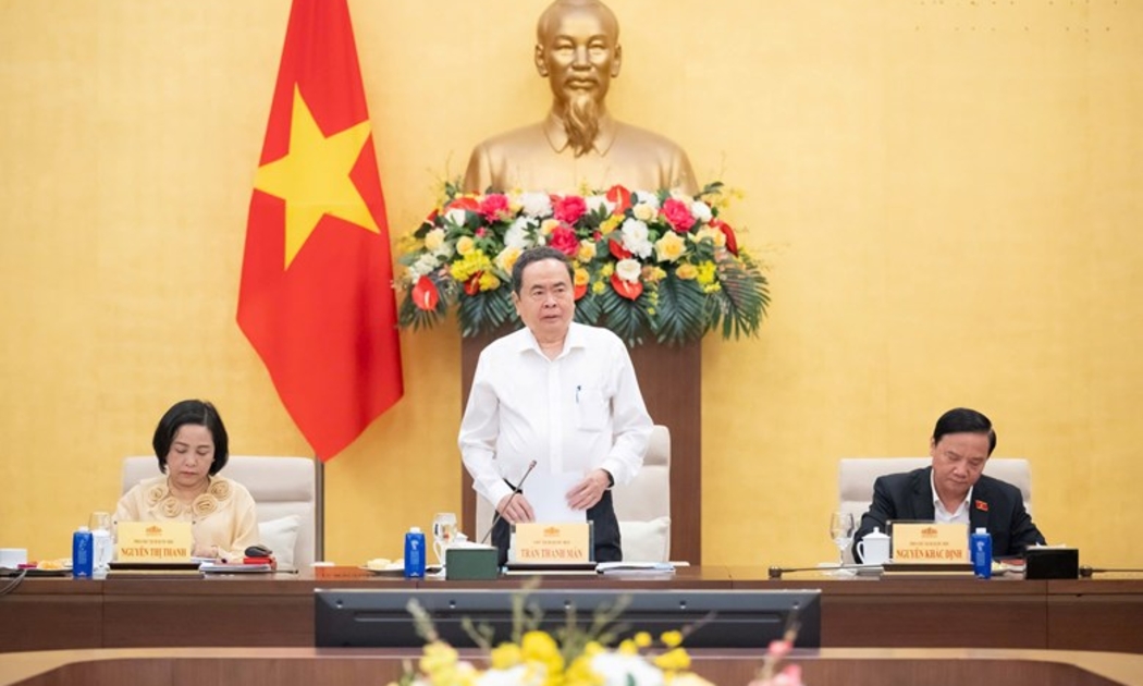 Chủ tịch Quốc hội Trần Thanh Mẫn chủ trì cuộc họp về công tác chuẩn bị cho Kỳ họp thứ nhất, Quốc hội khoá XVI. Ảnh: Quốc hội.