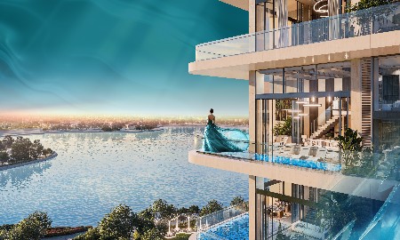Noble Crystal Long Bien WorldHotels Residences gồm hai tòa tháp cao 17 tầng, hơn 400 dinh thự trên không thiết kế thông tầng.