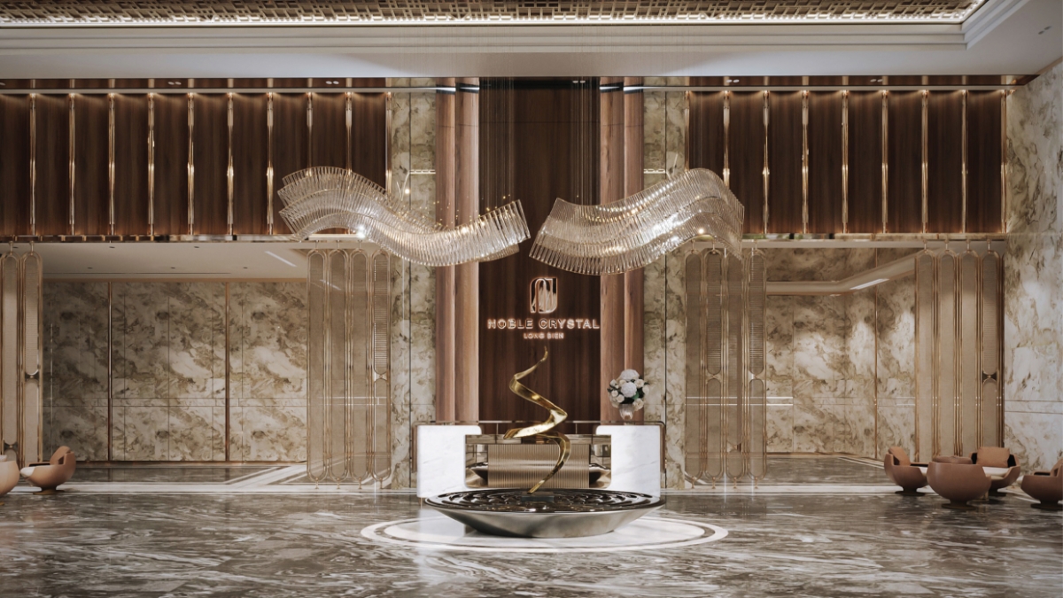 Sự riêng tư được thiết lập từ sảnh đón với khu vực sảnh cư dân tách biệt hoàn toàn với sảnh thương mại.