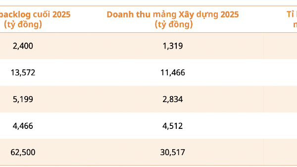 “Soi” giá trị Backlog của các doanh nghiệp ngành xây dựng