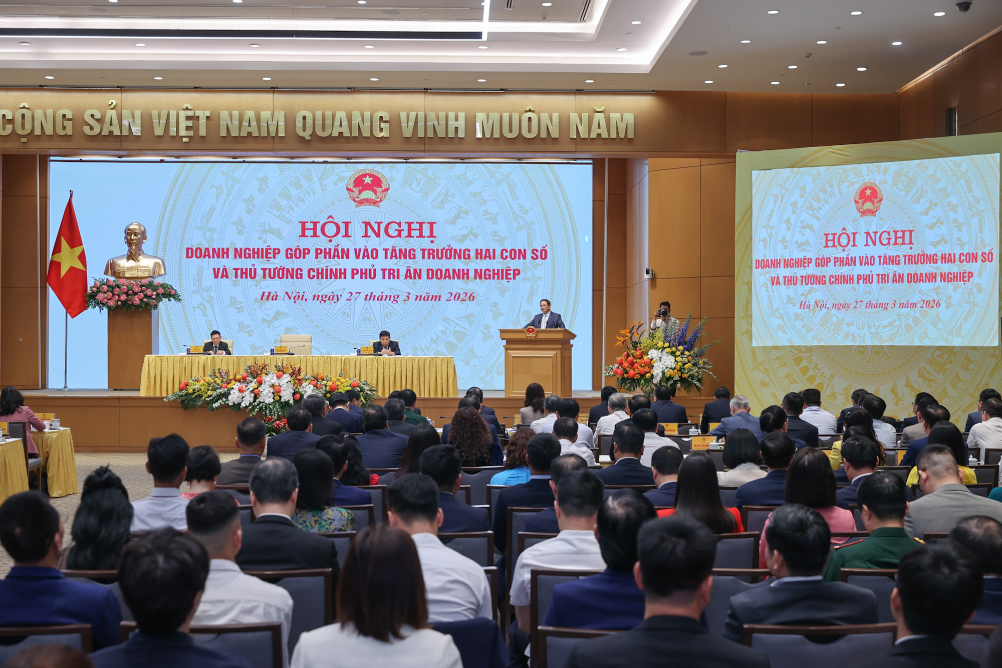Hội nghị “Doanh nghiệp góp phần vào tăng trưởng hai con số và Thủ tướng Chính phủ tri ân doanh nghiệp” ngày 27/3/2026 tại TP. Hà Nội. 