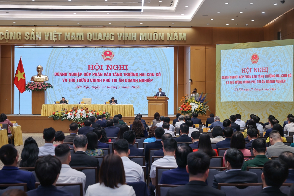 Hội nghị “Doanh nghiệp góp phần vào tăng trưởng hai con số và Thủ tướng Chính phủ tri ân doanh nghiệp” ngày 27/3/2026 tại TP. Hà Nội. 