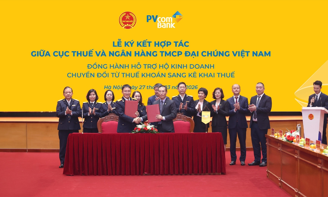 PVcomBank hợp tác với Cục Thuế hỗ trợ hộ kinh doanh kê khai thuế