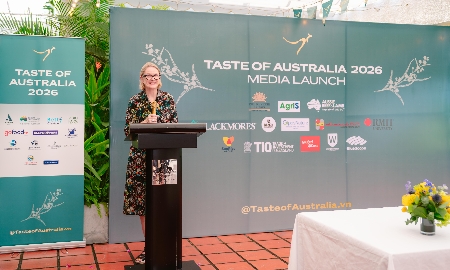 Bà Sarah Hooper, Tổng Lãnh sự Australia tại TP. Hồ Chí Minh, chia sẻ tại sự kiện. Ảnh: Tổng Lãnh sự quán Australia tại TP. Hồ Chí Minh.