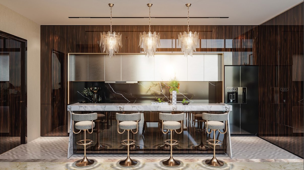 Đây không chỉ là nơi chế biến ẩm thực, mà còn là không gian kết nối, tận hưởng và phản chiếu gu sống đẳng cấp của chủ nhân.