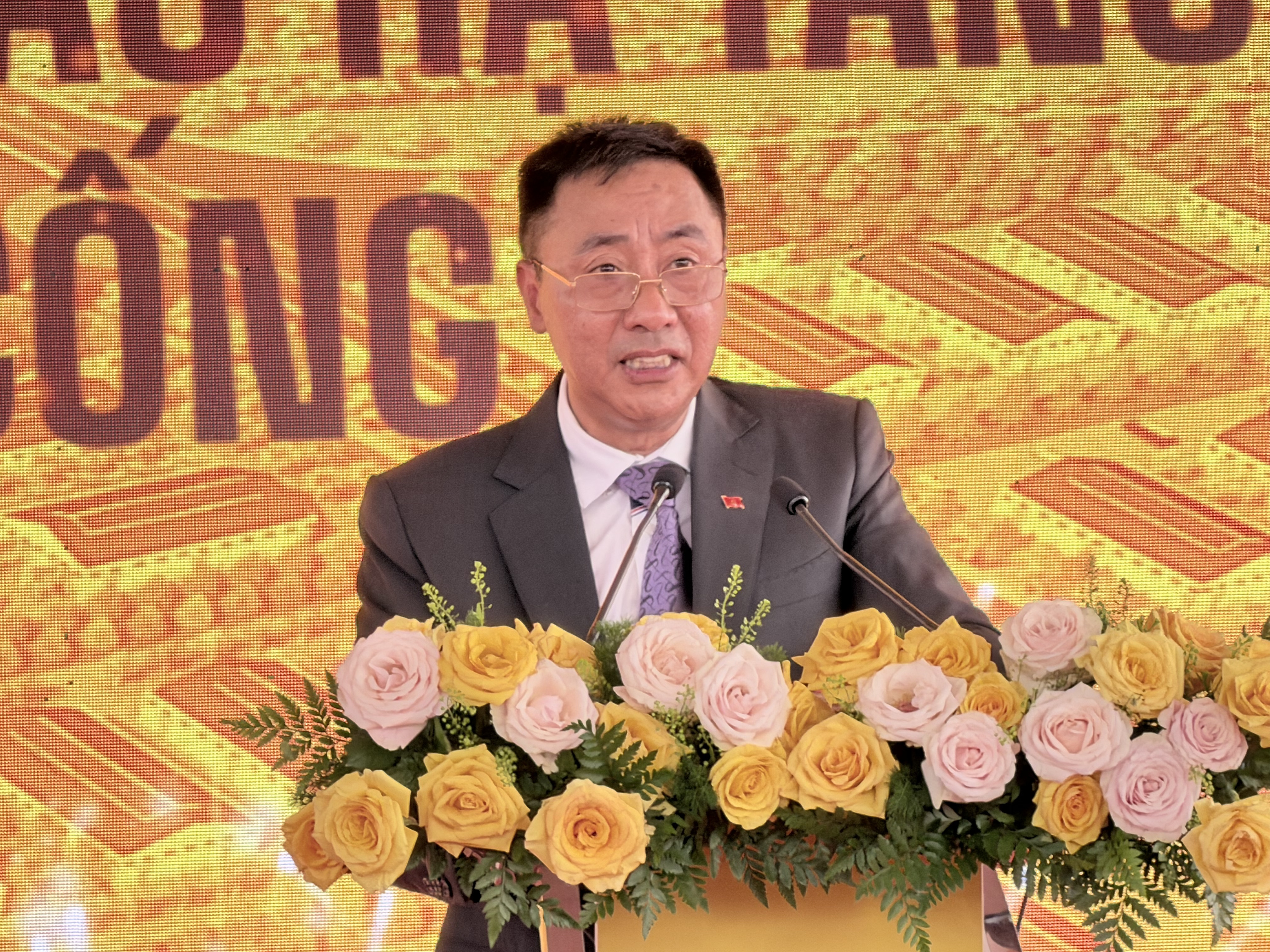 Ông Nguyễn Anh Tuấn, Phó Tổng giám đốc Tập đoàn TT Group phát biểu tại Lễ khởi công dự án. Ảnh: TT Group.