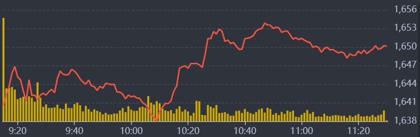 Diễn biến VN-Index sáng nay.