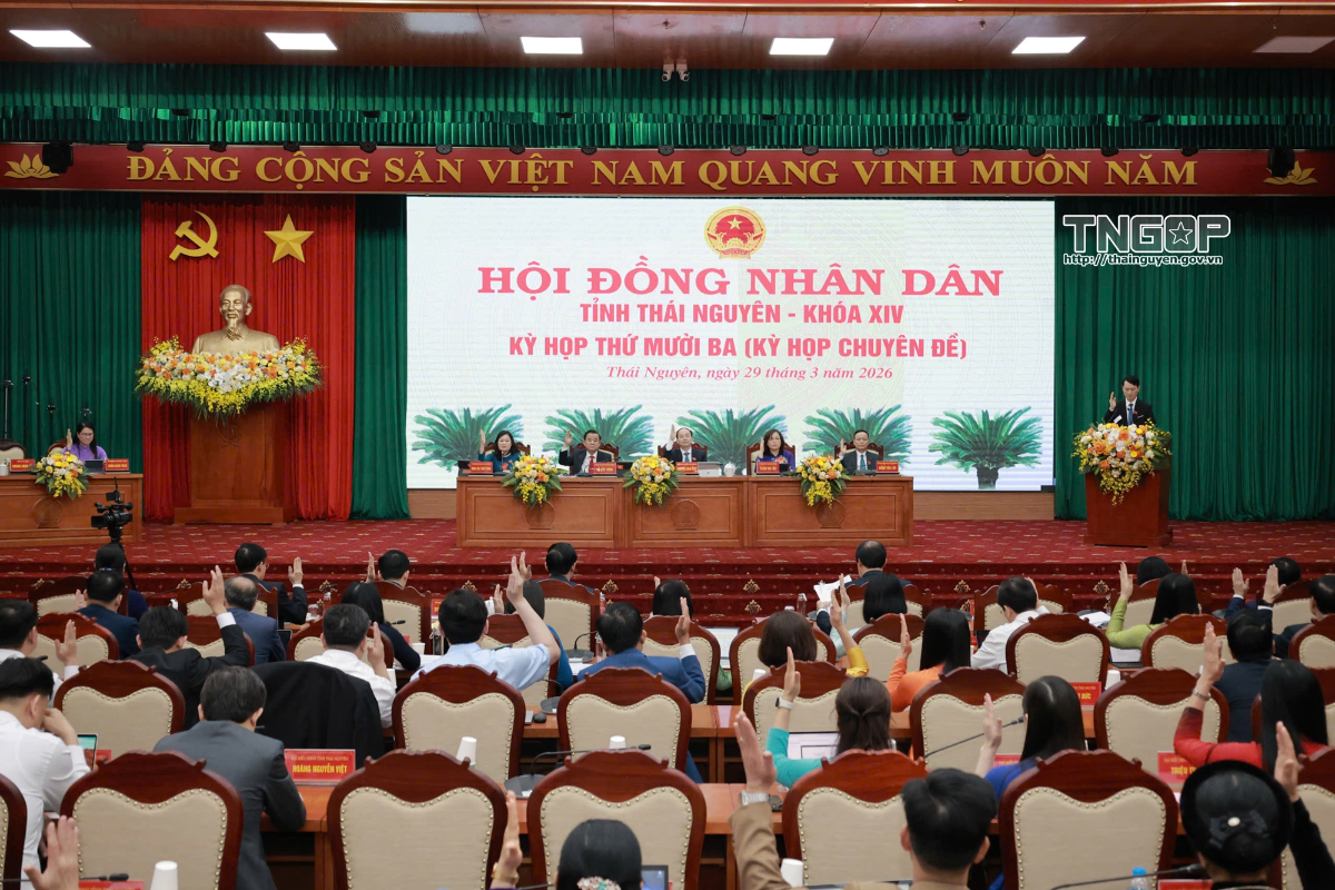 HĐND tỉnh Thái Nguyên Khóa XIV tổ chức Kỳ họp thứ mười ba (kỳ họp chuyên đề). (Ảnh: CTT tỉnh Thái Nguyên)