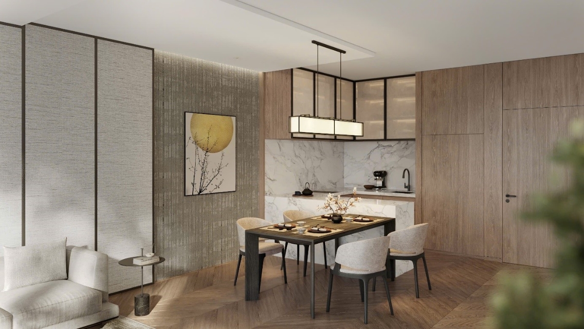 Bên trong mỗi căn hộ là
thiết kế nội thất tinh mỹ theo cảm hứng 