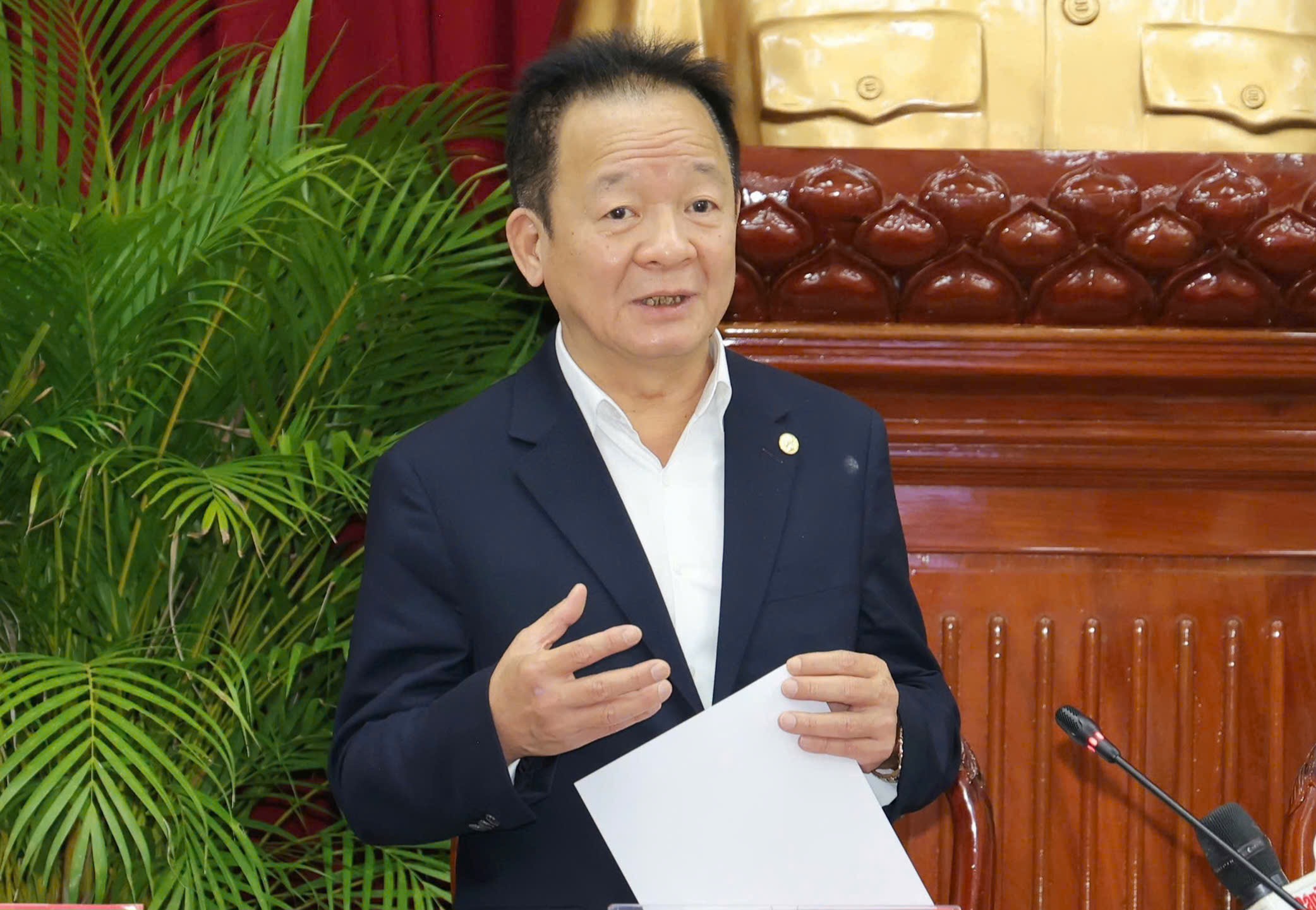 Nhà sáng lập, Chủ tịch điều hành Tập đoàn T&T Group Đỗ Quang Hiển phát biểu tại lễ ký kết. Ảnh: T&T Group.