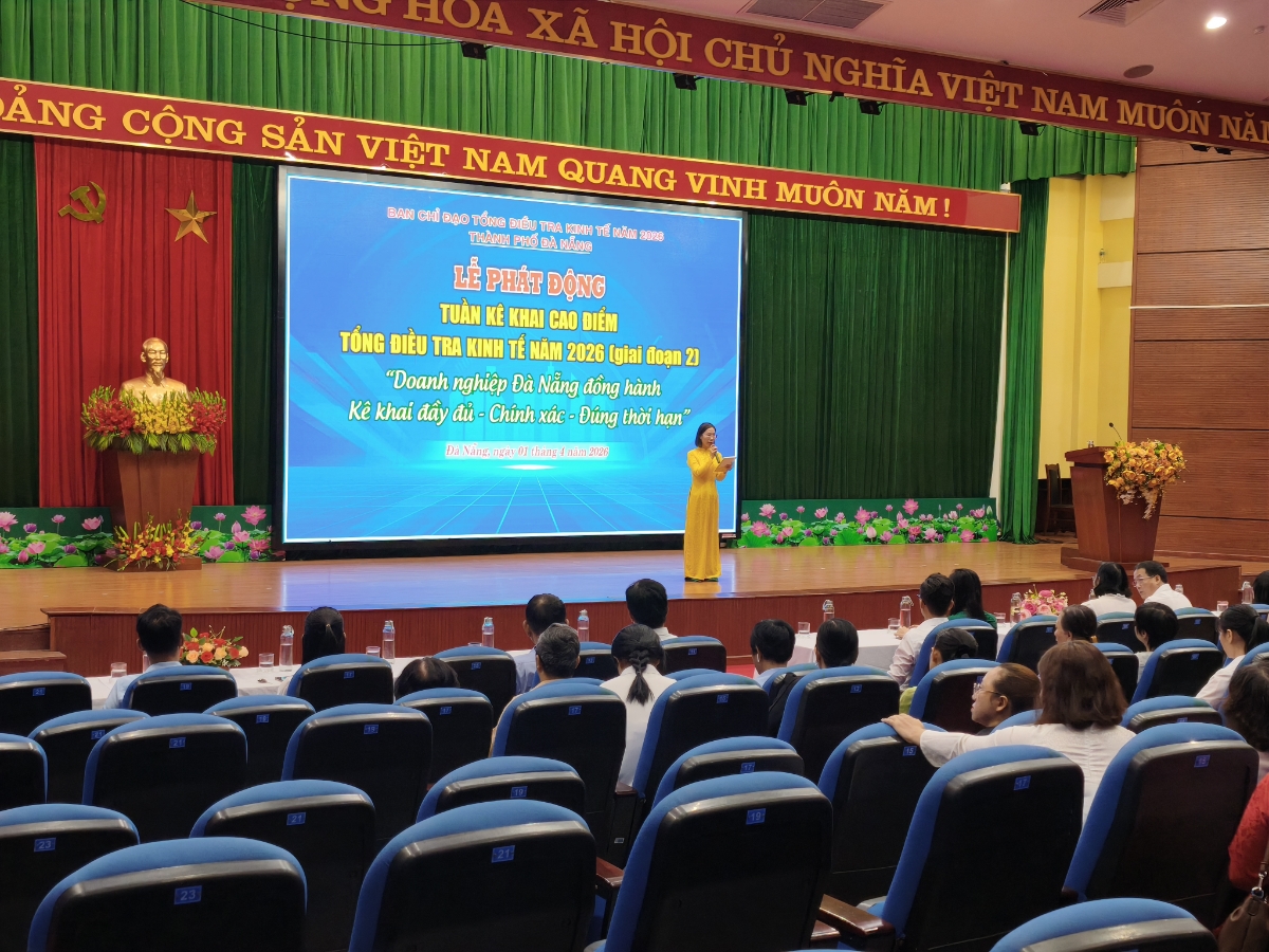 Quang cảnh lễ phát động Tổng điều tra kinh tế 2026 tại TP. Đà Nẵng. - Ảnh: Quang Hiếu