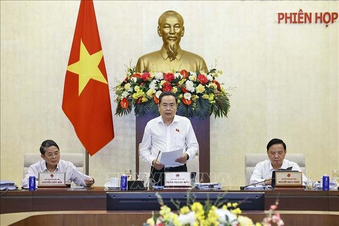 Chủ tịch Quốc hội Trần Thanh Mẫn phát biểu khai mạc phiên họp. Ảnh: TTXVN.