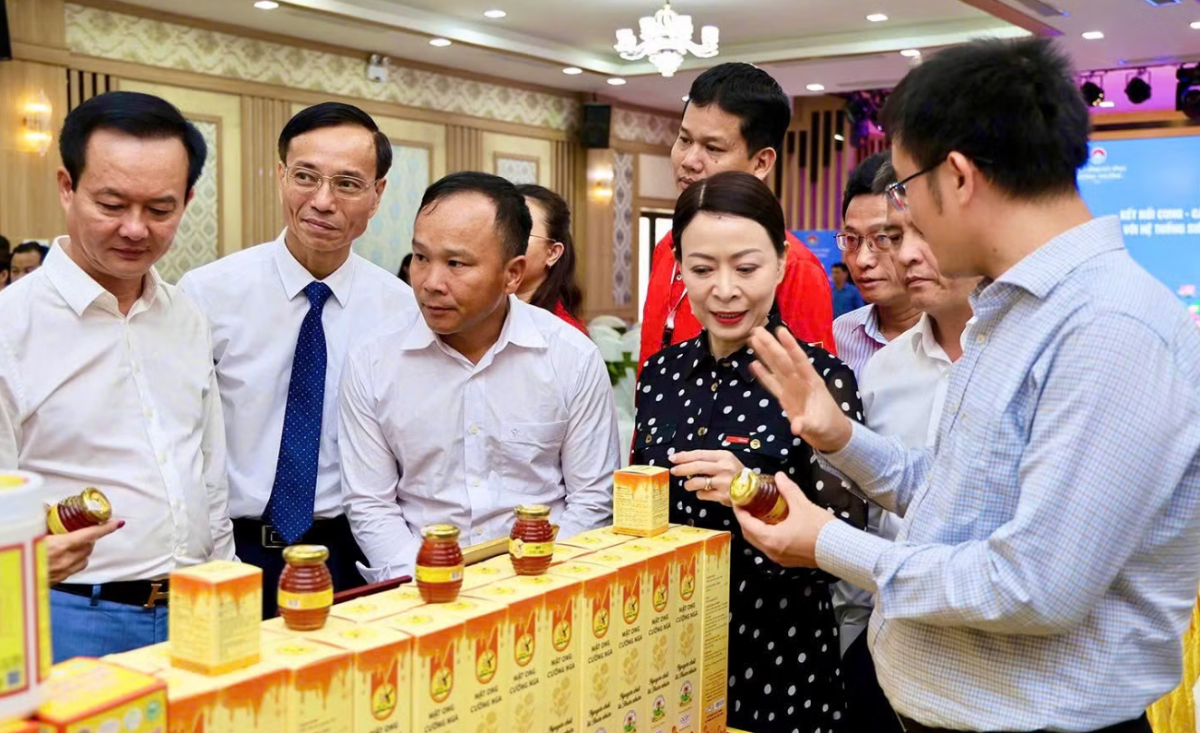 Tại hội nghị, Sở Công thương Hà Tĩnh đã tổ chức trưng bày, giới thiệu, quảng bá sản phẩm của 50 doanh nghiệp, hợp tác xã, cơ sở sản xuất - kinh doanh trên địa bàn toàn tỉnh. Ảnh: Phan Trâm