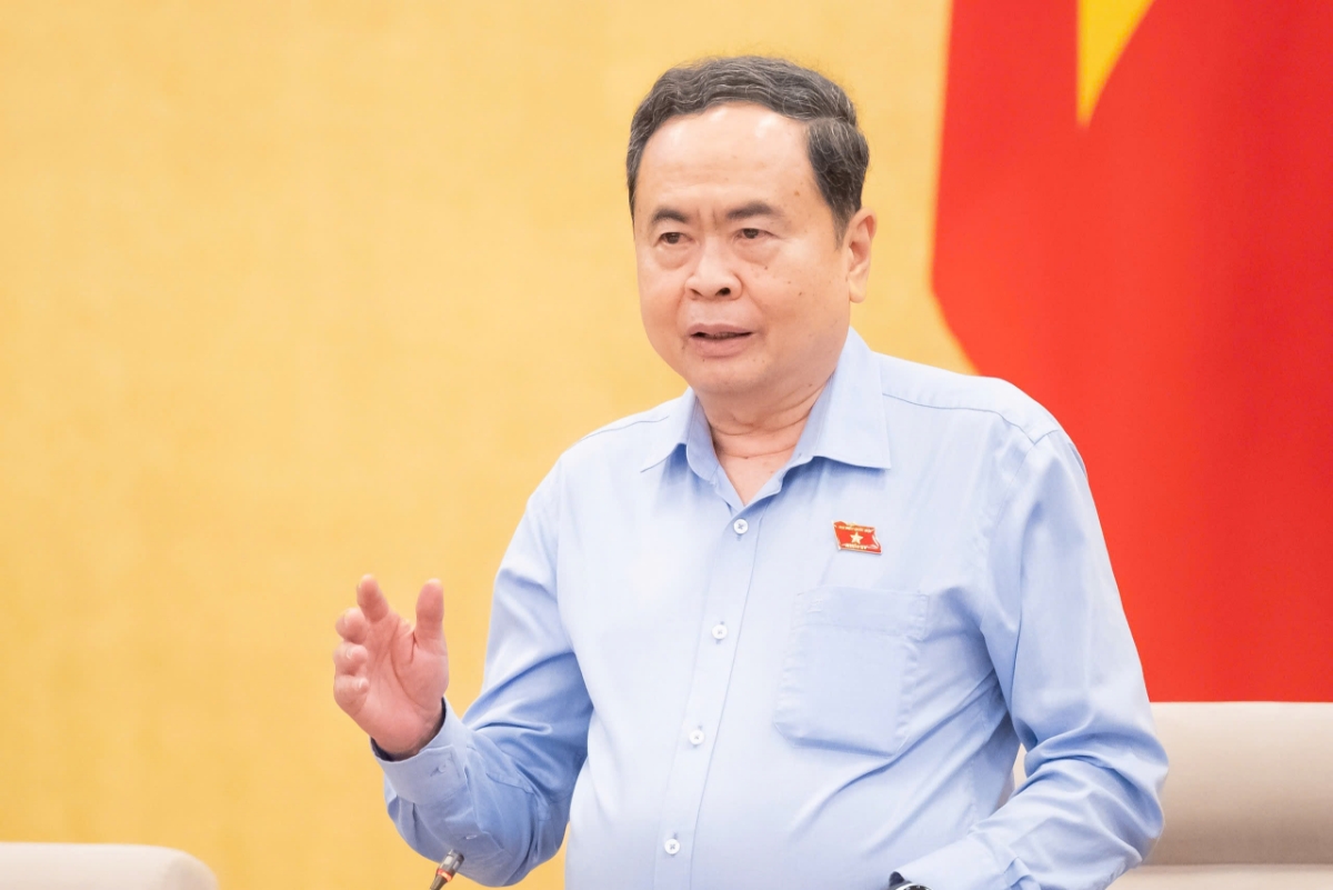 Chủ tịch Quốc hội Trần Thanh Mẫn phát biểu kết luận nội dung thảo luận. Ảnh: Quốc hội.