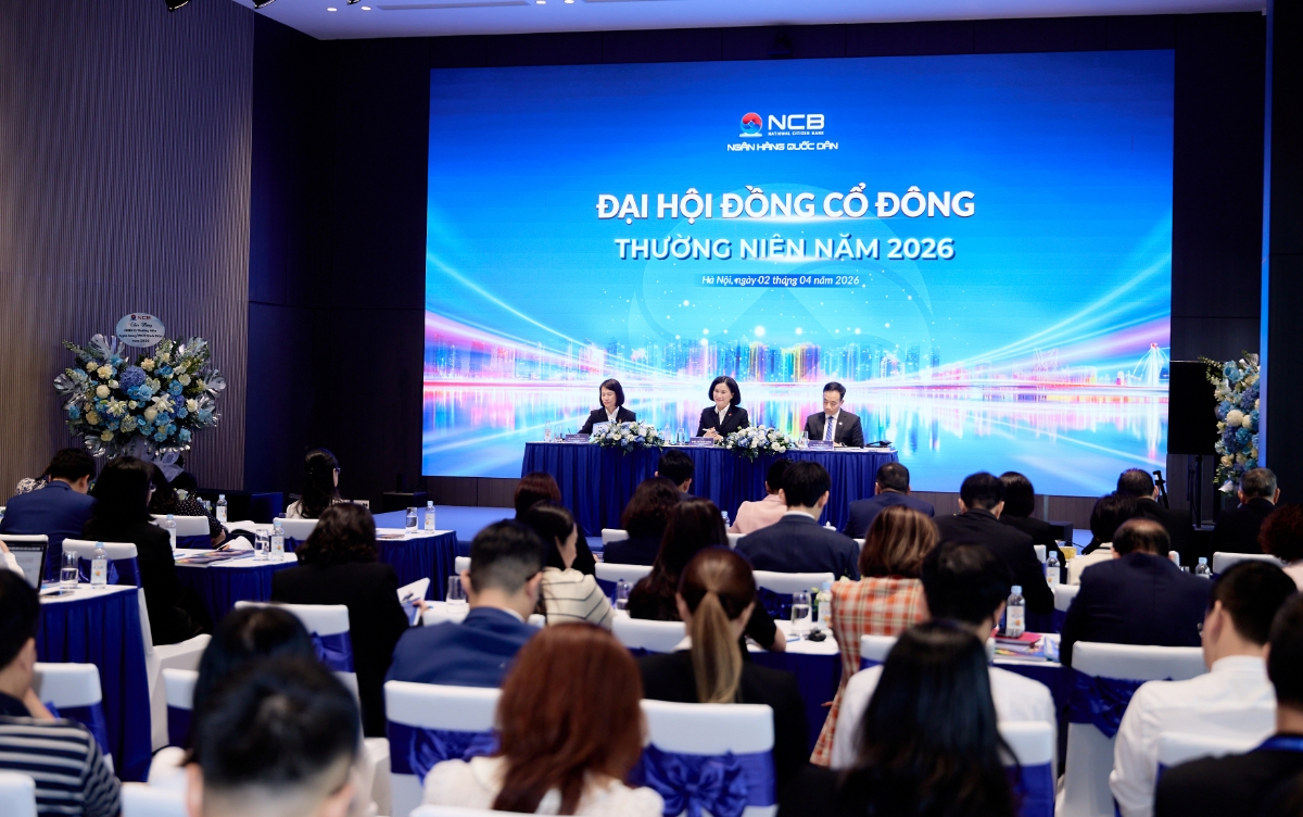 Toàn cảnh Đại hội đồng cổ đông thường niên 2026 của Ngân hàng TMCP Quốc Dân. Ảnh: NCB.