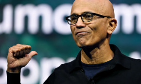 Giám đốc Điều hành Microsoft Satya Nadella phát biểu tại sự kiện Microsoft AI Tour ở Munich, Đức
