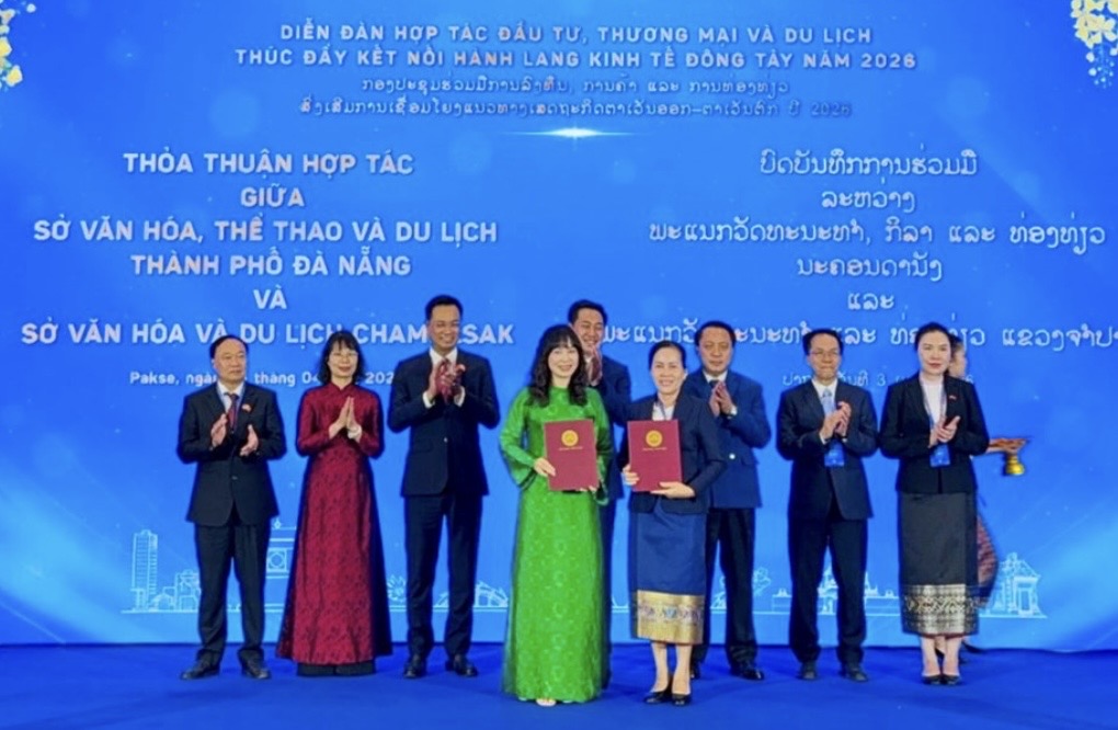 Ký kết Thỏa thuận hợp tác giữa Sở Văn hóa, Thể thao và Du lịch Đà Nẵng và Sở Văn hóa và Du lịch tỉnh Champasak.