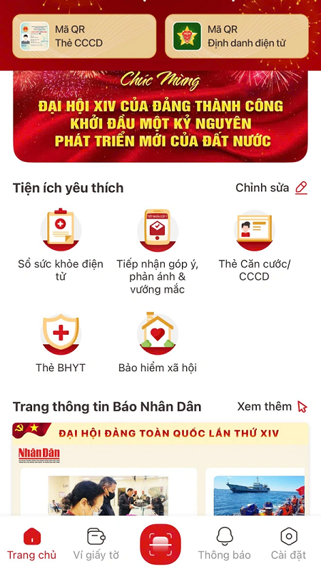 Người dân có thể tích hợp thông tin bảo hiểm xã hội trên ứng dụng VNeID để sử dụng sổ bảo hiểm xã hội điện tử. Ảnh: BHXH Việt Nam.